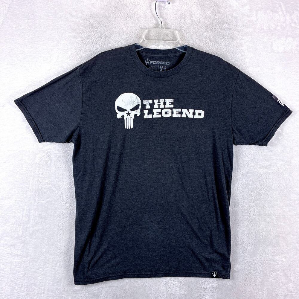 Forged The Legend Tshirt Mens XL Black Punisher Skull Military Veteran Navy Seal